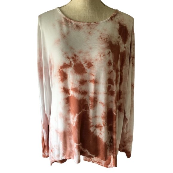 Pink Lily NWOT All You Have Rust Tie Dye Top, Oversized Flowy,  size Small - Picture 2 of 6